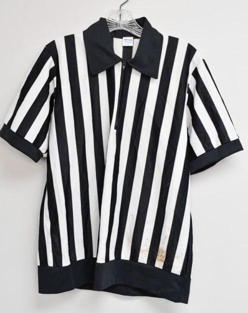 Jack Arute ABC Sports Referee Shirt: The legendary ABC Sports Emmy winning broadcast team consisted of talented personalities who covered Championship auto racing. Teammembers included Bobby Unser, Sam Posey, Jack Arute, GaryGerould, and