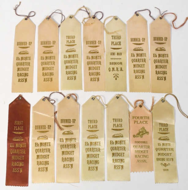 14) 1950s-1960s Quarter Midget Auto Racing Ribbons (1 of 10)