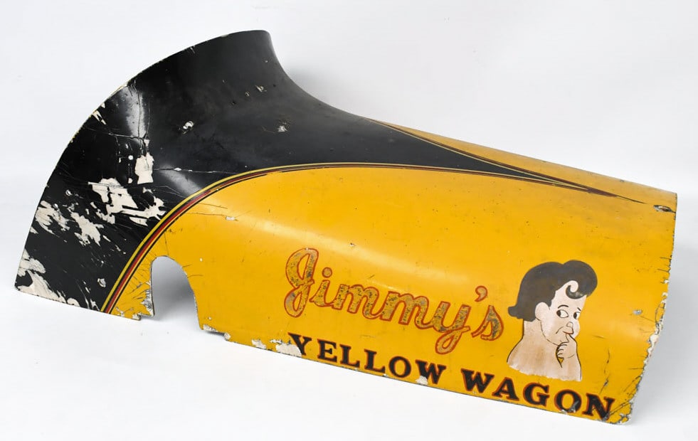 Vintage Jimmy's Yellow Wagon Midget Racer Hood (1 of 8)