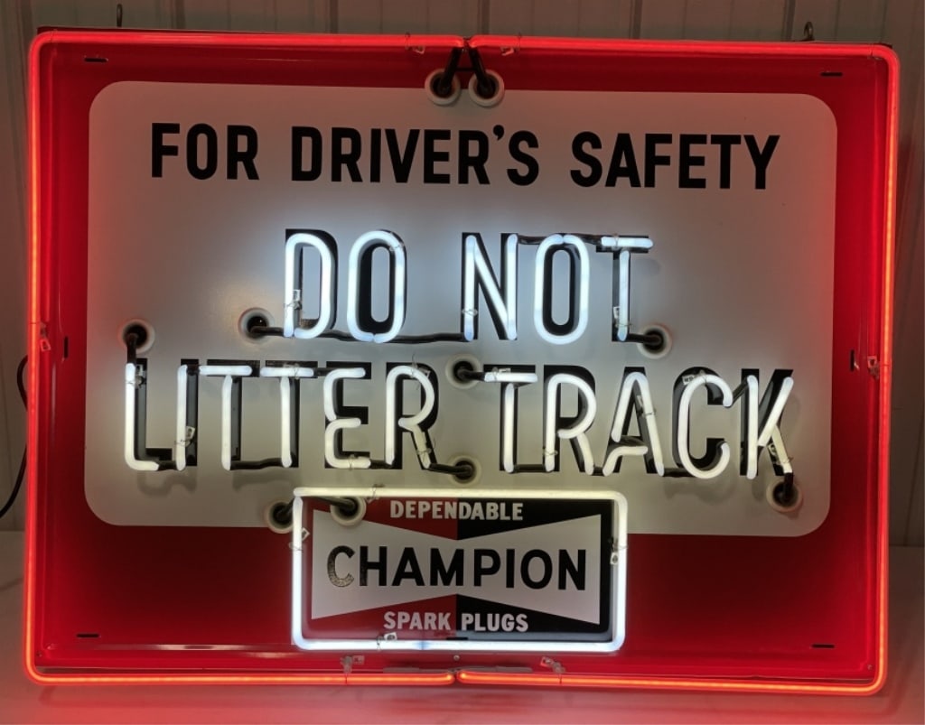 4ft Champion Spark Plugs Race Track Neon Sign (1 of 7)