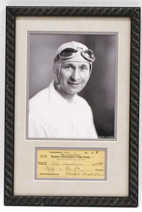 Ralph Heburn Indy 500 Racer Signed Check Display (1 of 8)