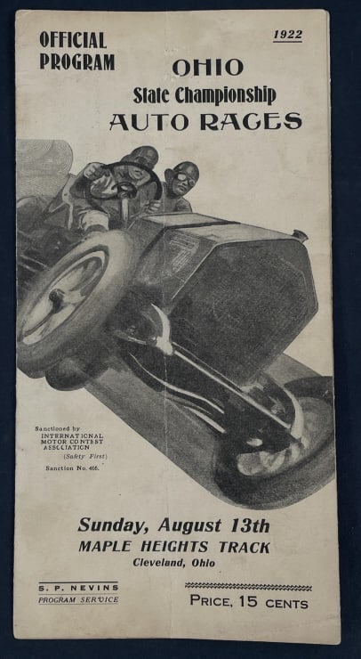 1922 Ohio State Championship Auto Race Program (1 of 9)