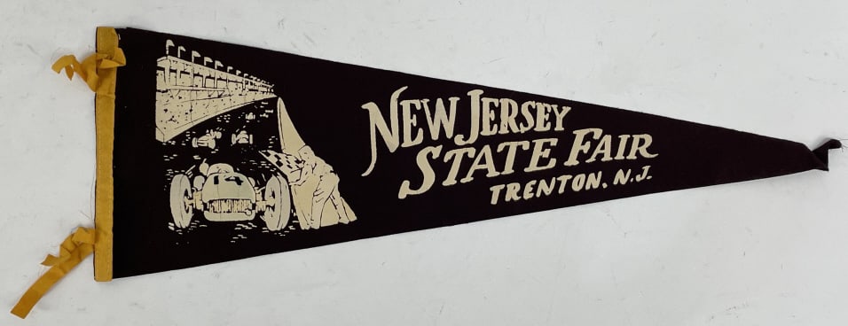 Vintage New Jersey State Fair Auto Race Pennant (1 of 6)