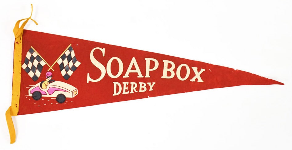 Vintage Soap Box Derby Racing Pennant (1 of 6)