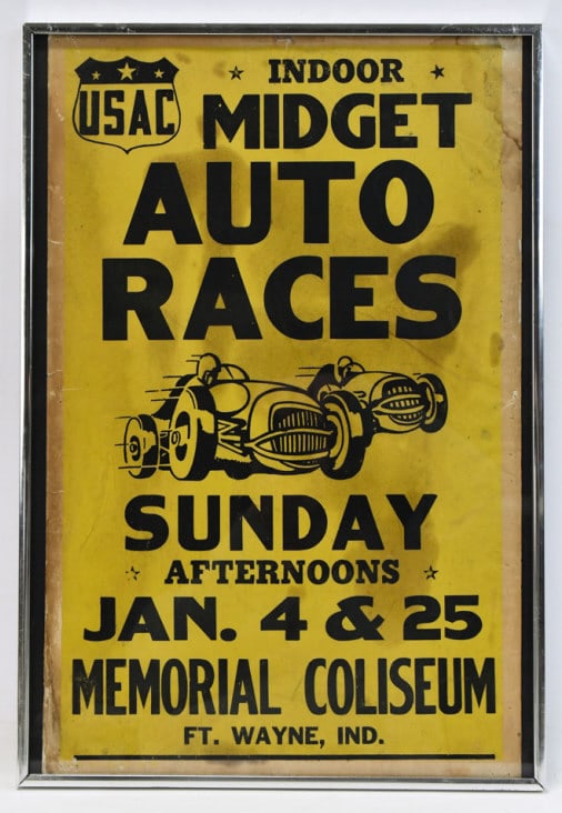 1950s USAC Fort Wayne IN Midget Auto Races Poster (1 of 5)