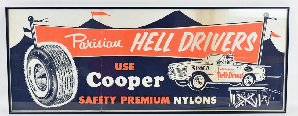 Vintage Parisian Hell Drivers Cooper Tires Poster (1 of 7)