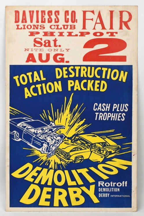 Vintage Daviess Co. Fair Demolition Derby Poster (1 of 7)