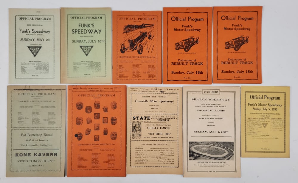 (10) 1930's Race Programs (1 of 9)