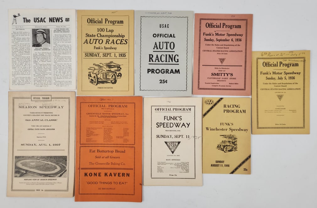 (8) 1930's / 1950's Racing Programs & USAC News (1 of 11)