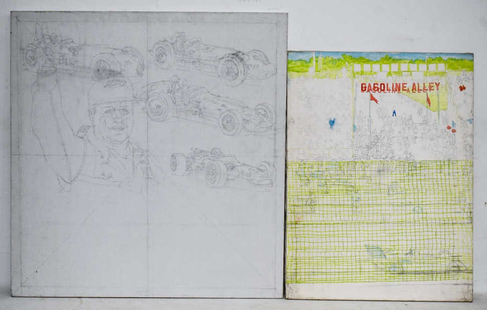 2) Large Unfinished Ron Burton Originals On Canvas (1 of 11)