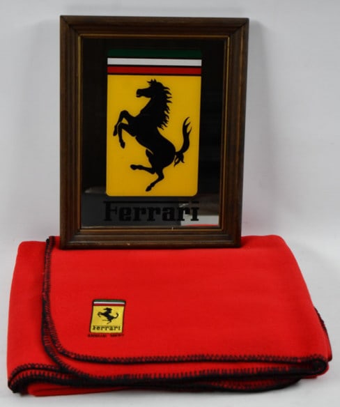 1980Õs Ferrari Dealership Mirror Ferrari Blanket: Lot of 2 1980Õs Ferrari Dealership Mirror and Ferrari Blanket from an annual meet.REF#BLS4040
