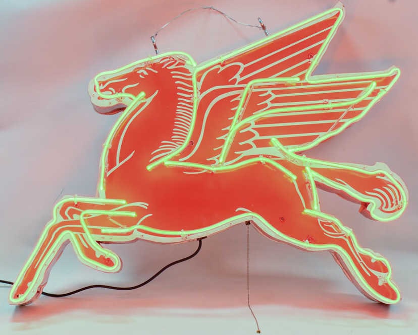 Fantasy Mobil Oil Neon Die-Cut Pegasus Sign (1 of 8)