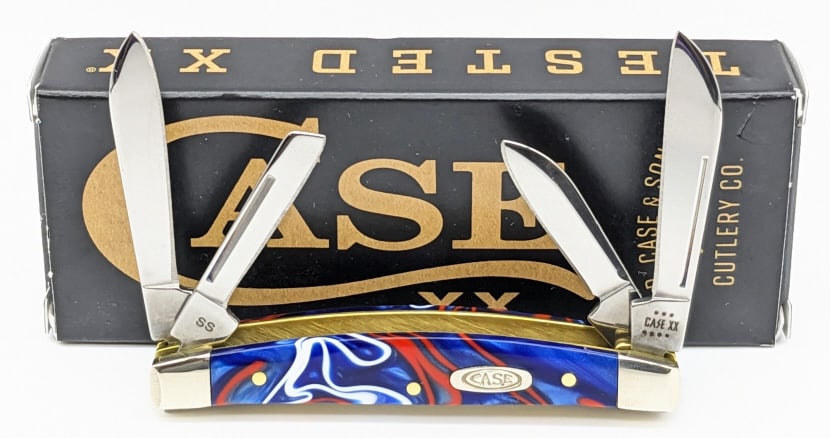 2023 Case XX Patriotic Kirinite Small Congress: 2023 Case XX Patriotic Kirinite Small Congress 10468 w/ Box. Knife is in like new condition. Overall length of 3-1/8in when closed.