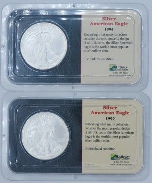 1994 &1999 UNC Silver American Eagle (1 of 2)