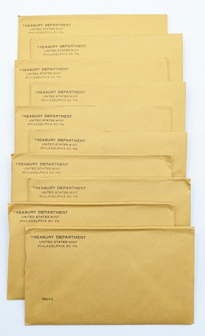 (10) Sealed 1962 United States Mint Proof Sets (1 of 3)