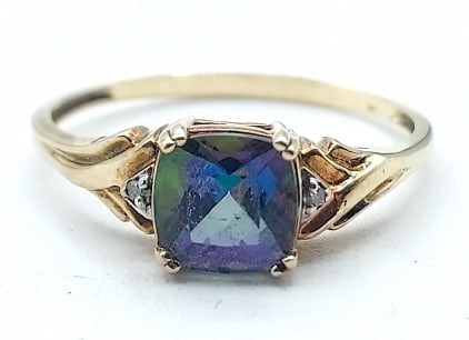 10K Yellow Gold Mystic Topaz Dinner Ring (1 of 5)