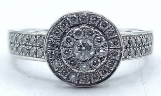 Ladies 14K White Gold Diamond Cluster Ring (1 of 5)