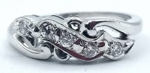 Ladies 14K White Gold Five Diamond Ring (1 of 5)