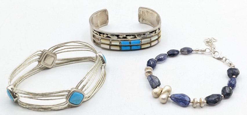 Lot Of Three Sterling Silver Bracelets (1 of 6)