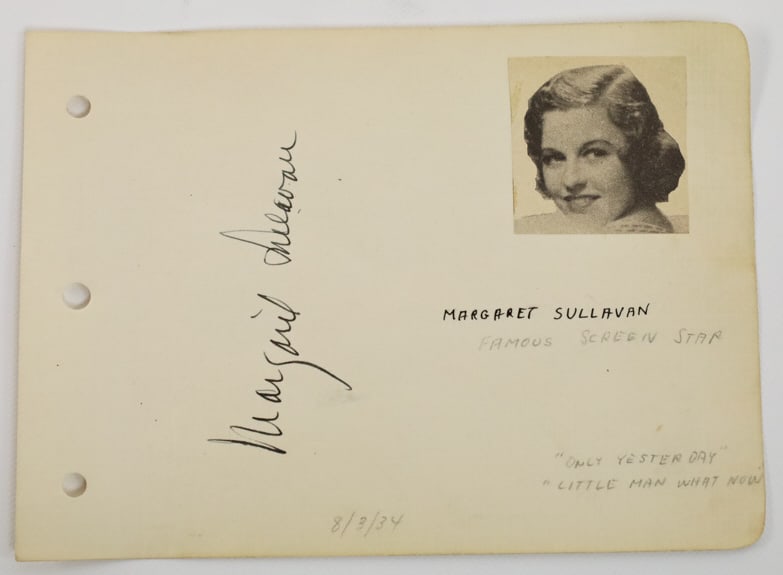 Margaret Sullavan Signed Autograph Book Page (1 of 4)