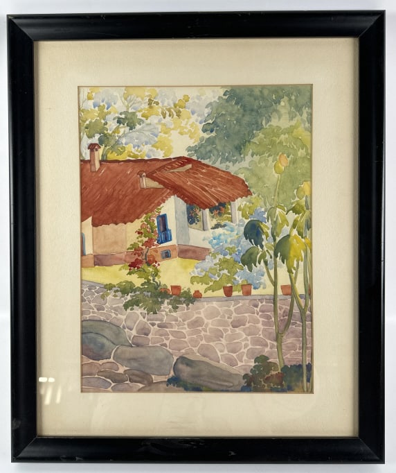 Hermine M. Roberts Summer Cottage Watercolor (1 of 4)