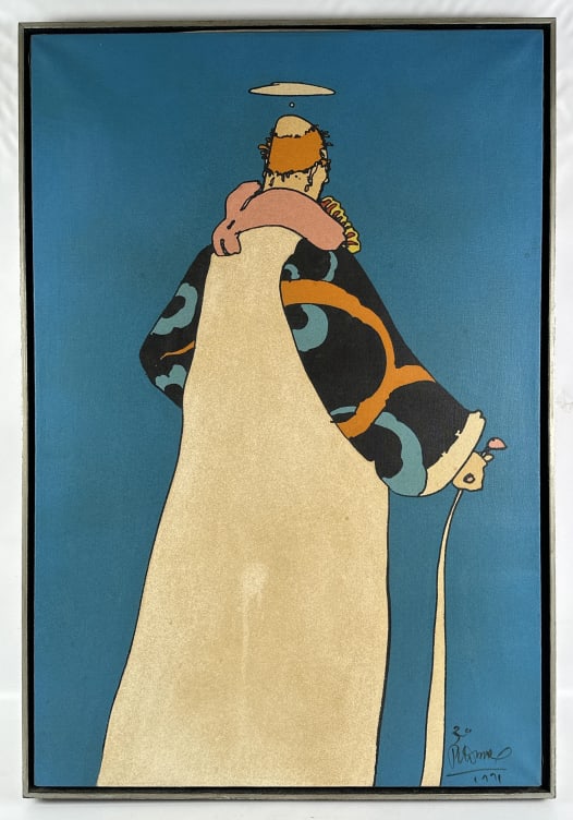 1971 Peter Max "Pope" Acrylic On Canvas (1 of 5)