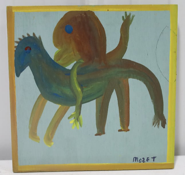 Moses Tolliver "Cowboy" Oil On Plywood Painting (1 of 6)