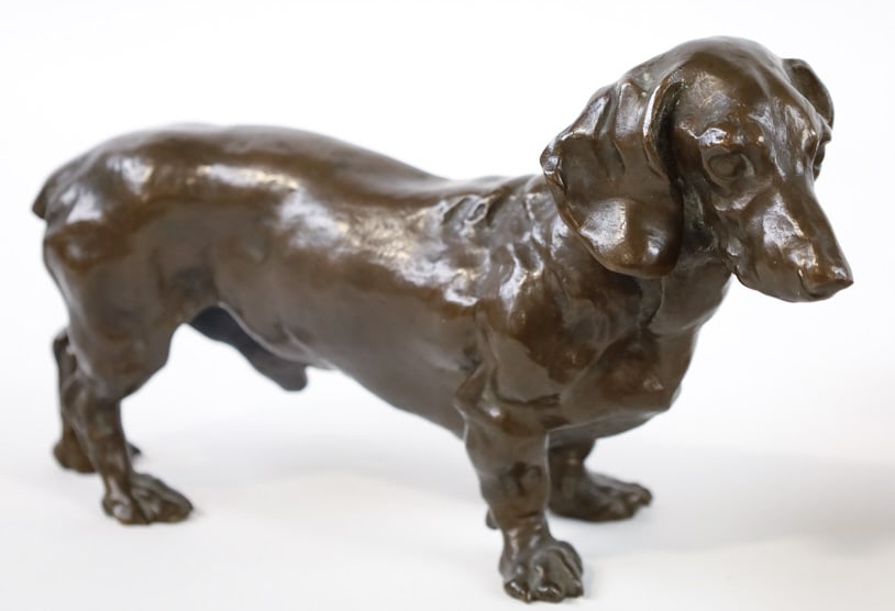 Antique Bronze Standing Dachshund Sculpture (1 of 8)