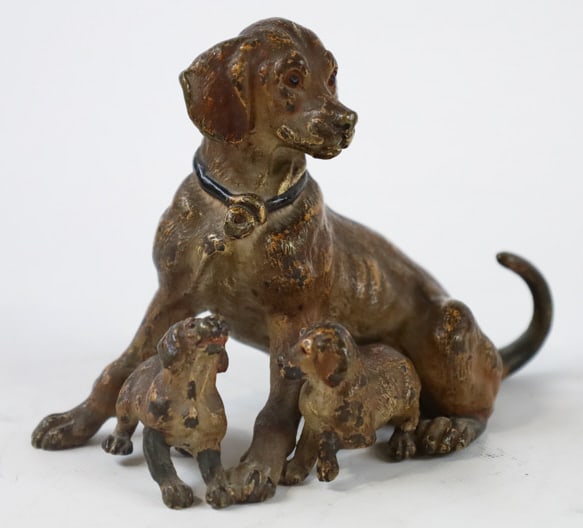 Antique Austrian Bronze Dachshund Family Sculpture (1 of 6)