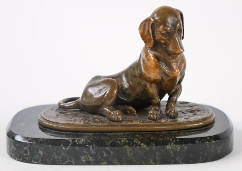 Otto Rasmussen Bronze Sitting Dachshund Sculpture (1 of 8)