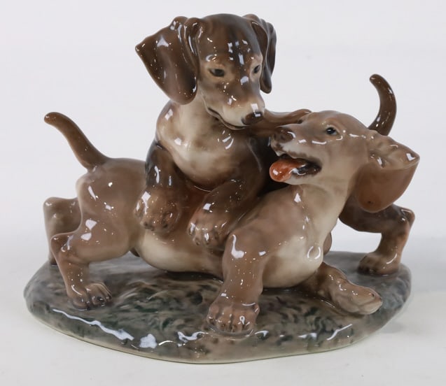 Dahl-Jensen Porcelain Dachshunds Playing Figurine (1 of 9)