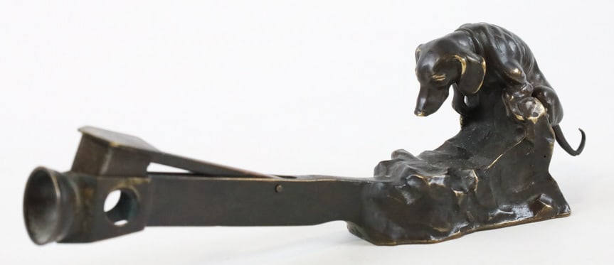 Antique Bronze Climbing Dachshund Cigar Cutter (1 of 8)
