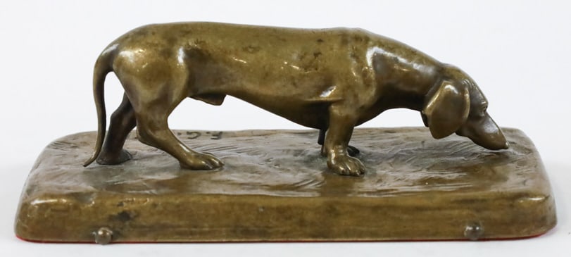 Austrian F. Gornik Bronze Dachshund Wood Blotter (1 of 7)