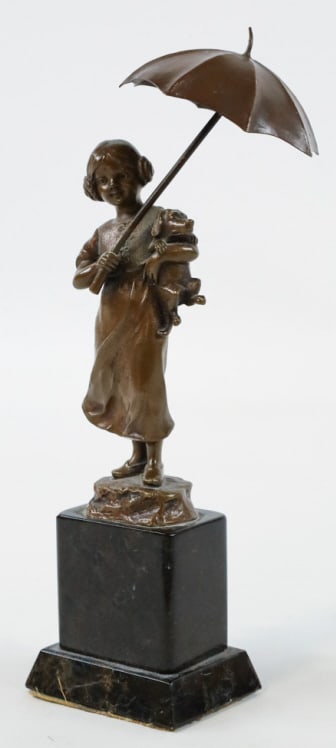 Schmidt-Felling Girl & Dachshund Bronze Sculpture (1 of 9)