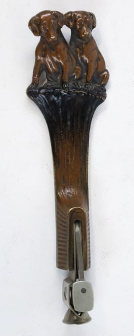 Antique Bronze Two Dachshund Cigar Cutter (1 of 7)