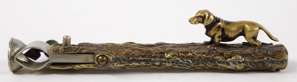 Antique Bronze Figural Dachshund Cigar Cutter (1 of 6)