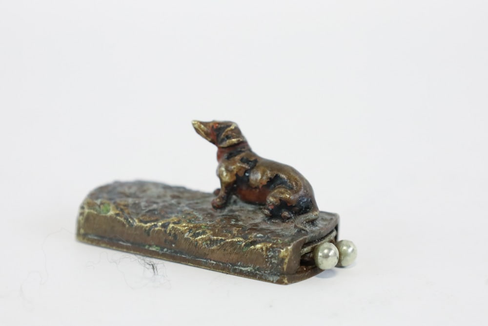 Antique Bronze Figural Dachshund Cigar Cutter (1 of 7)
