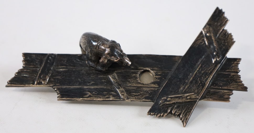 Antique Silverplate Figural Dachshund Cigar Cutter (1 of 6)