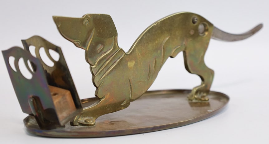 Vintage Brass Figural Dachshund Cigar Cutter (1 of 7)