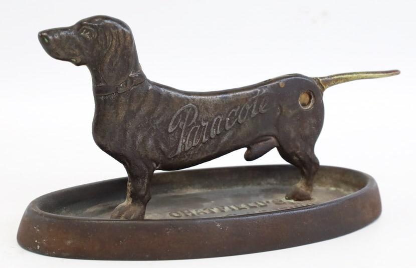 Antique Paracote Cast Iron Dachshund Cigar Cutter (1 of 9)