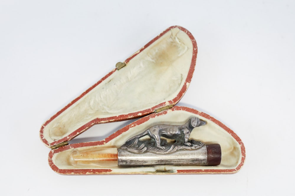 Antique .900 Silver Dachshund Cigarette Holder (1 of 6)