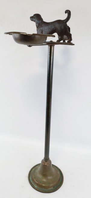 Antique Cast Iron & Brass Dachshund Smoke Stand (1 of 7)