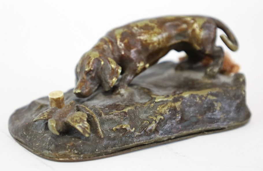Antique Bronze Finish Dachshund Desk Buzzer (1 of 8)