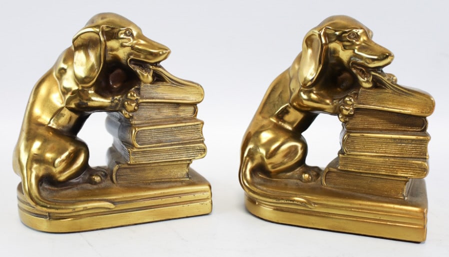 Vintage Brass Finish Dachshunds Bookends (1 of 8)