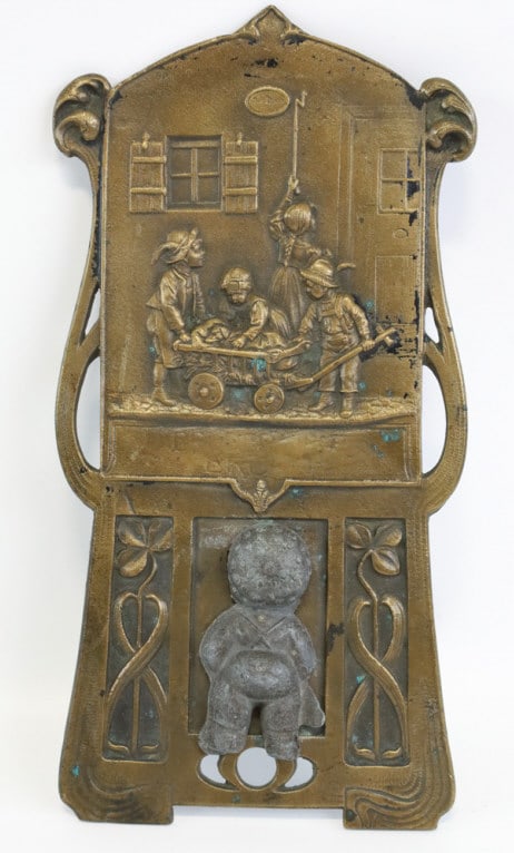 Antique Bronze Dachshund Key Hole Door Plate (1 of 6)