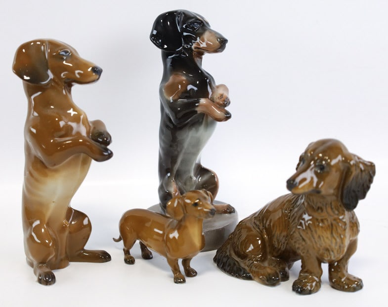 Lot Of Four Rosenthal Porcelain Dachshund Figures (1 of 7)