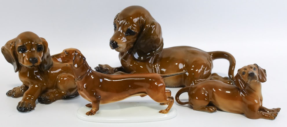 Lot Of Four Rosenthal Porcelain Dachshund Figures (1 of 8)