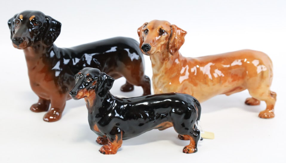 Lot Of Three Royal Doulton Dachshund Figurines (1 of 8)