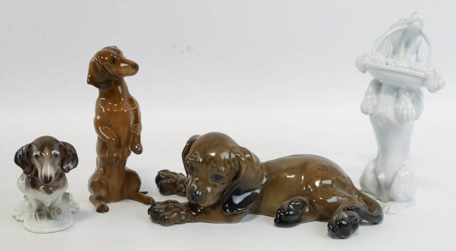 Lot Of Four Rosenthal Porcelain Dachshund Figures (1 of 9)