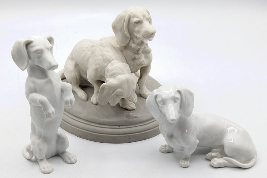 Lot Of Three European Porcelain Dachshund Figures (1 of 11)